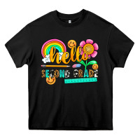 Black hello second grade Heavy Core Tee - NancyCooperArtShop
