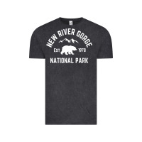 Vintage Black womens new river gorge national park bear west virginia nature v neck Vintage Tee - linhVisuals