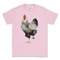Bubblegum Pink wyandotte rooster Classic Tee - LillyAllenDesigns