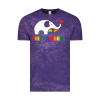 Cloud Purple free mom hugs pride elephant rainbow Vintage Tee - linhVisuals
