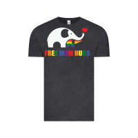 Vintage Black free mom hugs pride elephant rainbow Vintage Tee - linhVisuals