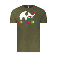 Vintage Olive free mom hugs pride elephant rainbow Vintage Tee - linhVisuals
