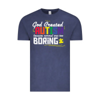 Vintage Denim god created autism normal was too boring Vintage Tee - linhVisuals