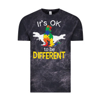 Cloud Black it’s ok to be different autism dinosaur Vintage Tee - linhVisuals
