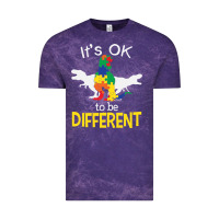 Cloud Purple it’s ok to be different autism dinosaur Vintage Tee - linhVisuals