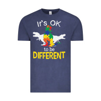 Vintage Denim it’s ok to be different autism dinosaur Vintage Tee - linhVisuals
