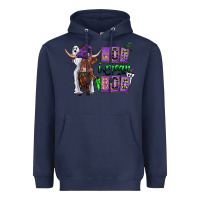 Navy Moo I Mean Boo Heavyweight Hoodie - CowhideDigitalArt