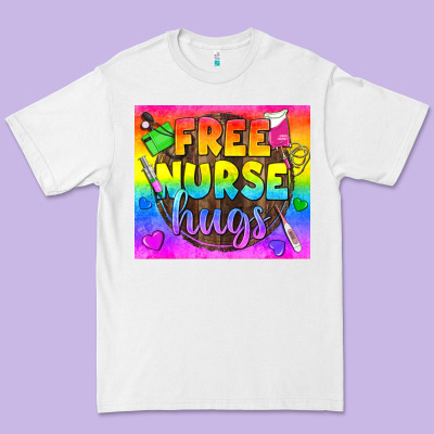 Free Nurse Hugs Lgbtq+ Tumbler Premium Tee Designed By Bundleandbundleshop