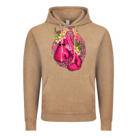 Vintage Coffee cancer boxing gloves with ribbon Vintage Hoodie - NancyCooperArtShop