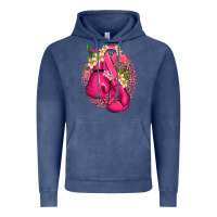 Vintage Denim cancer boxing gloves with ribbon Vintage Hoodie - NancyCooperArtShop