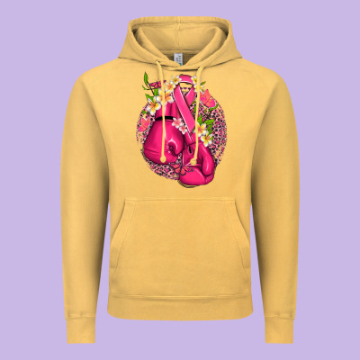 Cancer Boxing Gloves With Ribbon Vintage Hoodie Designed By Nancycooperartshop