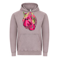 Vintage Zinc cancer boxing gloves with ribbon Vintage Hoodie - NancyCooperArtShop