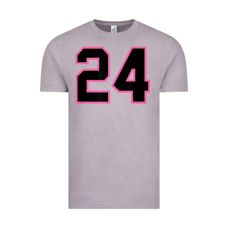 Number 24 Sports Jersey Athlete Fan Pink Black Lucky Number T Shirt Vintage Tee by linhVisuals | Teevron