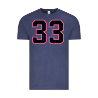Vintage Denim number 33 sports jersey athlete fan pink black lucky number t shirt Vintage Tee - linhVisuals