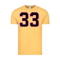 Vintage Mustard number 33 sports jersey athlete fan pink black lucky number t shirt Vintage Tee - linhVisuals