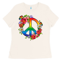 Bone Peace Pride LGBTQ+ And Flowers Ladies Tee - BundleAndBundleShop