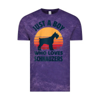 Cloud Purple schnauzer just a boy who loves dogs men retro vintage sunset raglan ba Vintage Tee - linhVisuals