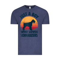 Vintage Denim schnauzer just a boy who loves dogs men retro vintage sunset raglan ba Vintage Tee - linhVisuals