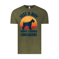 Vintage Olive schnauzer just a boy who loves dogs men retro vintage sunset raglan ba Vintage Tee - linhVisuals