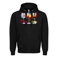 Black hallothanksmas halloween thanksgiving  christmas wine Zipper Hoodie - FaDigitalArtStudio