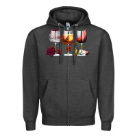 Charcoal Heather hallothanksmas halloween thanksgiving  christmas wine Zipper Hoodie - FaDigitalArtStudio