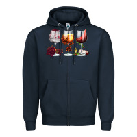 Navy hallothanksmas halloween thanksgiving  christmas wine Zipper Hoodie - FaDigitalArtStudio