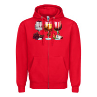 Red hallothanksmas halloween thanksgiving  christmas wine Zipper Hoodie - FaDigitalArtStudio