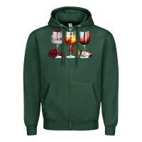 Hallothanksmas Halloween Thanksgiving  Christmas Wine Zipper Hoodie | Teevron