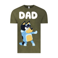 Vintage Olive Bluey Dad Vintage Tee - linhVisuals