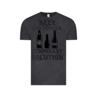 Vintage Black womens funny beer now there's a temporary solution drinking design v n Vintage Tee - linhVisuals