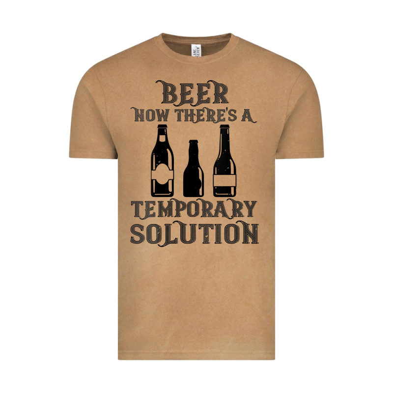 Womens Funny Beer Now There's A Temporary Solution Drinking Design V N Vintage Tee by linhVisuals | Teevron