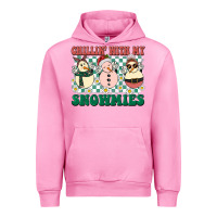Fuchsia Pink Chillin with my Snowmies Urban Hoodie - BarkalooDesign