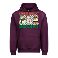 Mauve Wine Chillin with my Snowmies Urban Hoodie - BarkalooDesign