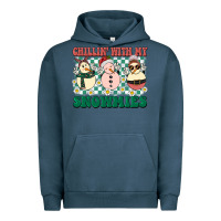 Pigment Midnight Navy Chillin with my Snowmies Urban Hoodie - BarkalooDesign