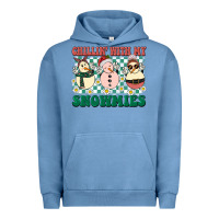 Pigment Pebble Blue Chillin with my Snowmies Urban Hoodie - BarkalooDesign