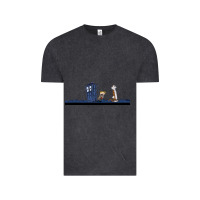 Vintage Black newcalvin and hobbes night star tardis Vintage Tee - linhVisuals