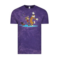 Cloud Purple newcalvin and hobbes sing 09 Vintage Tee - linhVisuals