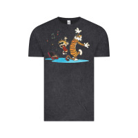 Vintage Black newcalvin and hobbes sing 09 Vintage Tee - linhVisuals