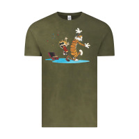 Vintage Olive newcalvin and hobbes sing 09 Vintage Tee - linhVisuals