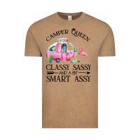 Vintage Coffee newcamper queen classy sassy and a bit smart assy Vintage Tee - linhVisuals
