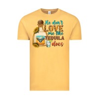 Vintage Mustard he dont love me like tequila does Vintage Tee - texasbilliewilder
