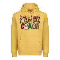 Antique Gold Santa's Favorite Volleyball Coach For Christmas Premium Hoodie - FaDigitalArtStudio