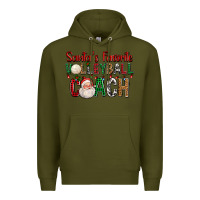 Army Green Santa's Favorite Volleyball Coach For Christmas Premium Hoodie - FaDigitalArtStudio