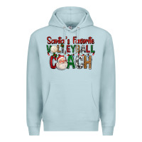 Blue Mist Santa's Favorite Volleyball Coach For Christmas Premium Hoodie - FaDigitalArtStudio