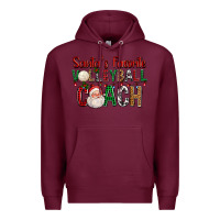 Burgundy Santa's Favorite Volleyball Coach For Christmas Premium Hoodie - FaDigitalArtStudio