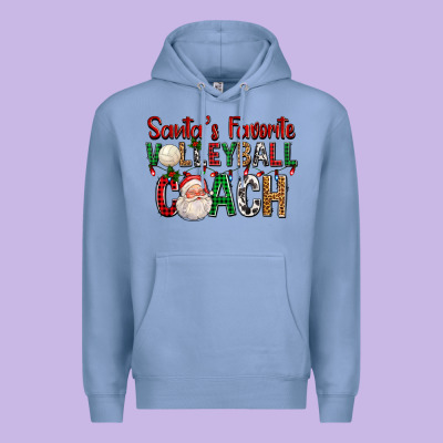 Santa's Favorite Volleyball Coach For Christmas Premium Hoodie Designed By Fadigitalartstudio