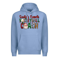 Colony Blue Santa's Favorite Volleyball Coach For Christmas Premium Hoodie - FaDigitalArtStudio