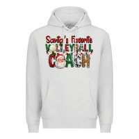 Dove Grey Santa's Favorite Volleyball Coach For Christmas Premium Hoodie - FaDigitalArtStudio