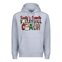 Heather Grey Santa's Favorite Volleyball Coach For Christmas Premium Hoodie - FaDigitalArtStudio