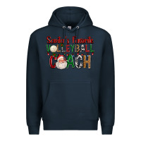 Navy Santa's Favorite Volleyball Coach For Christmas Premium Hoodie - FaDigitalArtStudio